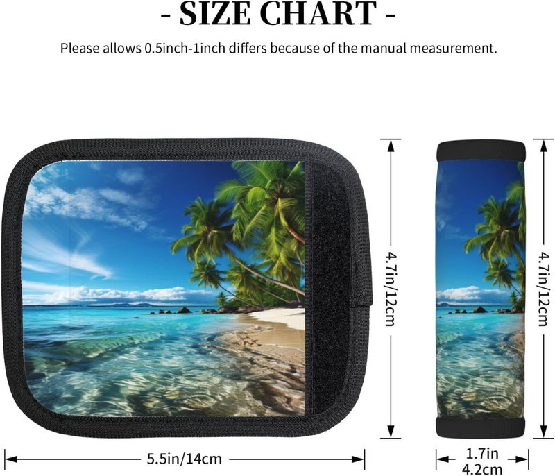 YPPAHHHH Luggage Handle Wraps Tropical Hawaii Beach Sea Luggage Identifiers Soft Neoprene Luggage Handle Wraps For Suitcase Trolley Handle Grip Cover 2 Pack Luggage Tags - Image 5